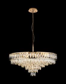 Vivienne French Gold Crystal Ceiling Lights Diyas Statement Crystal Fittings